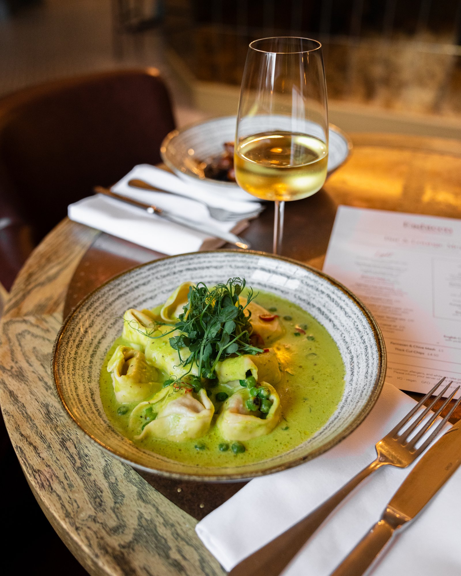 Chef-prepared main course at Eighteen Restaurant