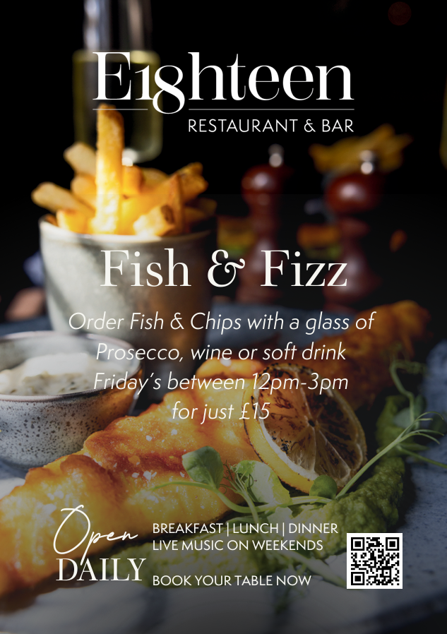 Fish & Fizz Friday for £15 at Eighteen